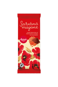 «RED POPPY» dark chocolate with caramel and waffles