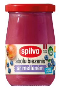 Apple puree with blueberry and sweet cream