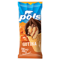 POLS WAFFLE CUP ICE CREAM CARAMEL WITH HAZELNUT (P155)