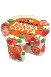 KARUMS Panna Cotta Dessert with Strawberry Sauce