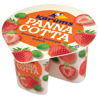 KARUMS Panna Cotta Dessert with Strawberry Sauce