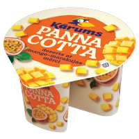 KARUMS Panna Cotta Dessert with Mango-Passion Fruit Sauce