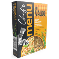 Golden bulgur with noodles and herbs