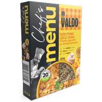 Yellow lentil soup French taste with mushrooms