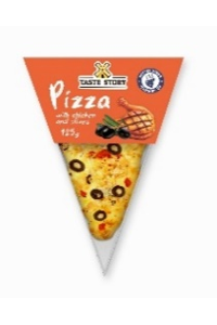 Pica with chicken and olives