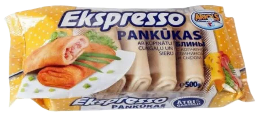 Pancakes with smoked meat and cheese «Ekspresso»