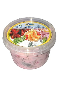 Herring fillets in mayonnaise with beets