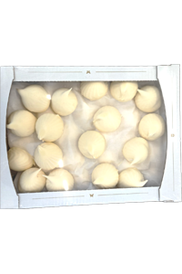 Marshmallow with apricot flavour in yogurt coating