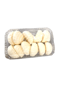 Marshmallow with apricot flavour in yogurt coating