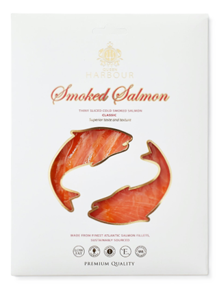 Salmon fillet slices cold smoked, without skin