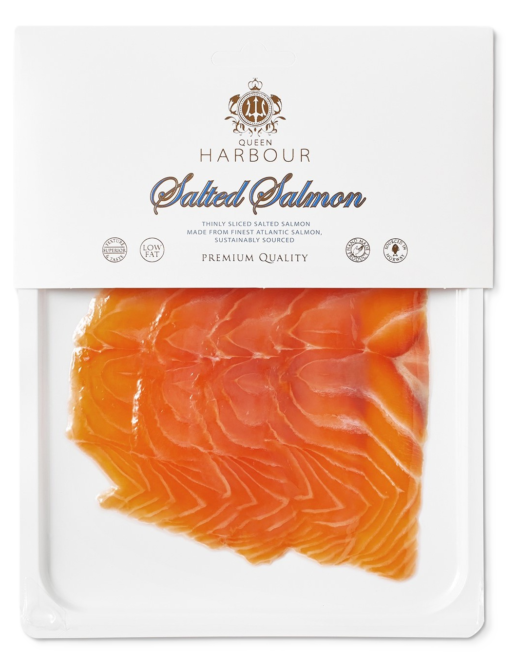 Salmon fillet slices, lightly salted without skin