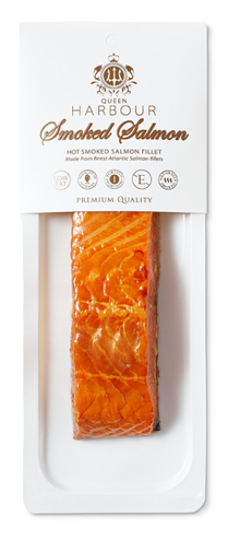 Hot smoked salmon fillet chunks, with skin