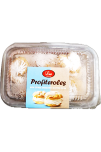 Profiteroles with cottage cheese and whipped cream