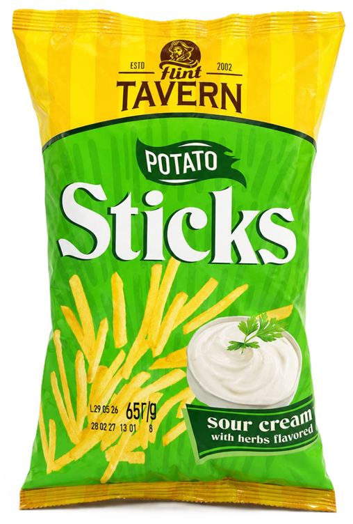 Tavern potato sticks sour cream with greens
