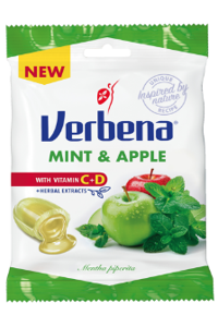 Candies Verbena soft with vitamins and mint-apple filling