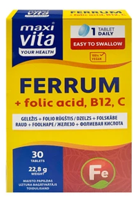 Ferrum +folic acid B12,C 30